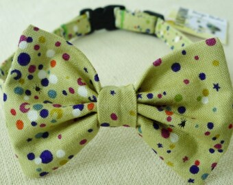 Halloween Cat Bow Tie Collar Goul Green