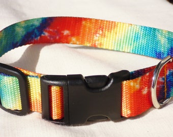 Tie Dyed Webbing Collar for Dogs