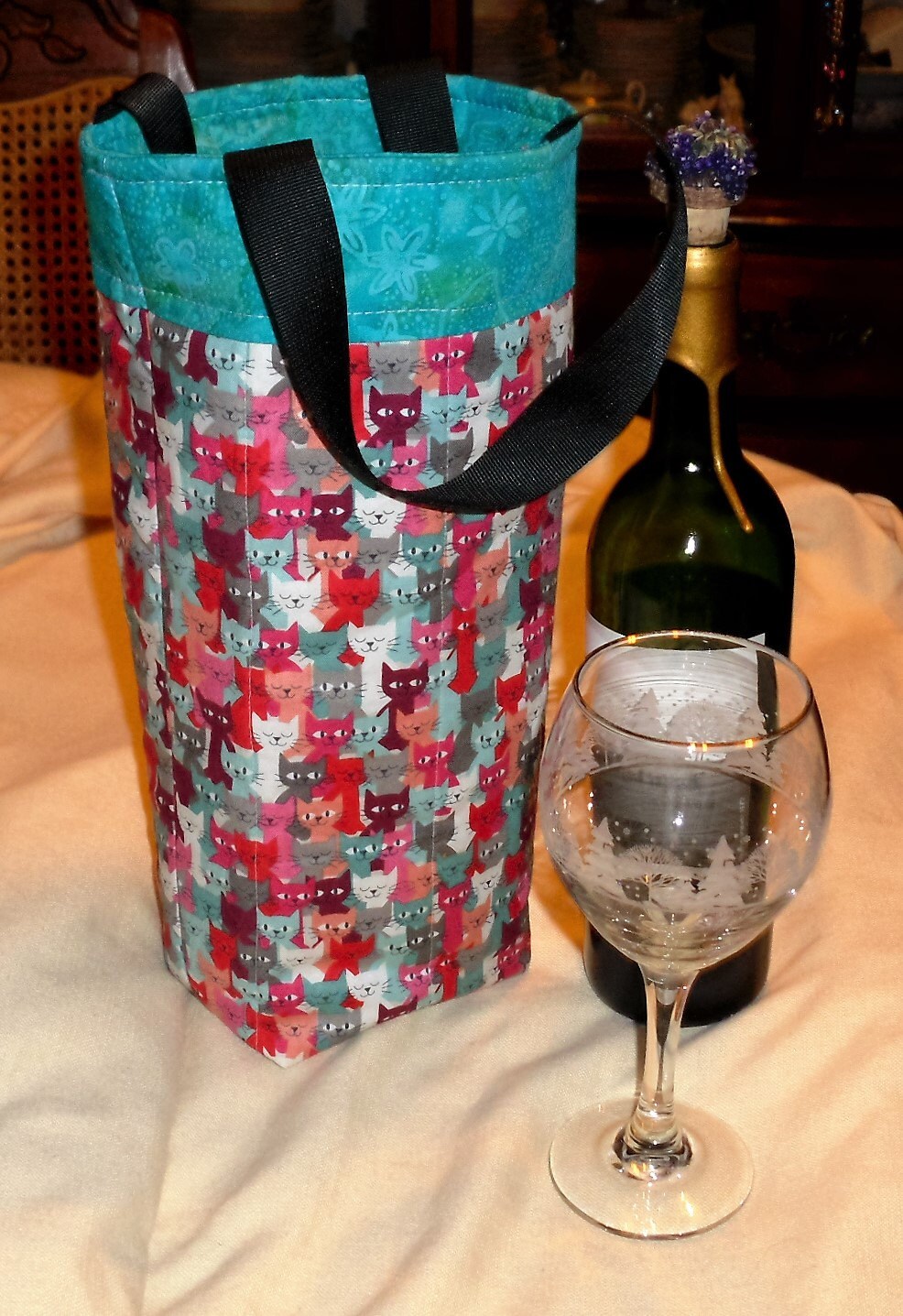 Quilted Wine Totes for Pet Lovers Etsy
