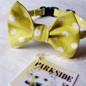 Yellow and White Polka Dot Bow Tie Collar For Cats and Small Dogs image 5