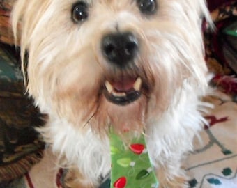 Christmas Neck Tie For Dogs Featuring Old Fashion String Of Lights