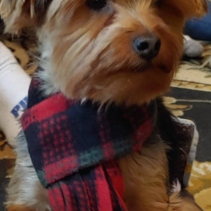 Small Dog Scarf-Plaid Dog Scarf - Fleece Scar - Dog Clothes - Puppy Scarf - Dog Neckwear - Dog Accessories- Dog Lover Gift