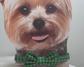 Green And Black Check Bow Tie Collar For Cats and Tiny Dogs