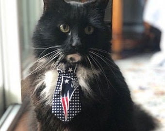 Patriots Neck Tie Collar For Cats and Small Dogs