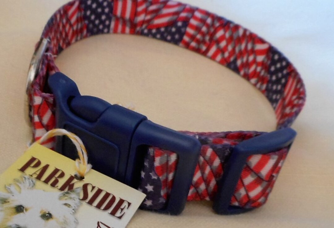 American Flag Dog Collar,usa,4th of July,patriotic, Red, White and Blue