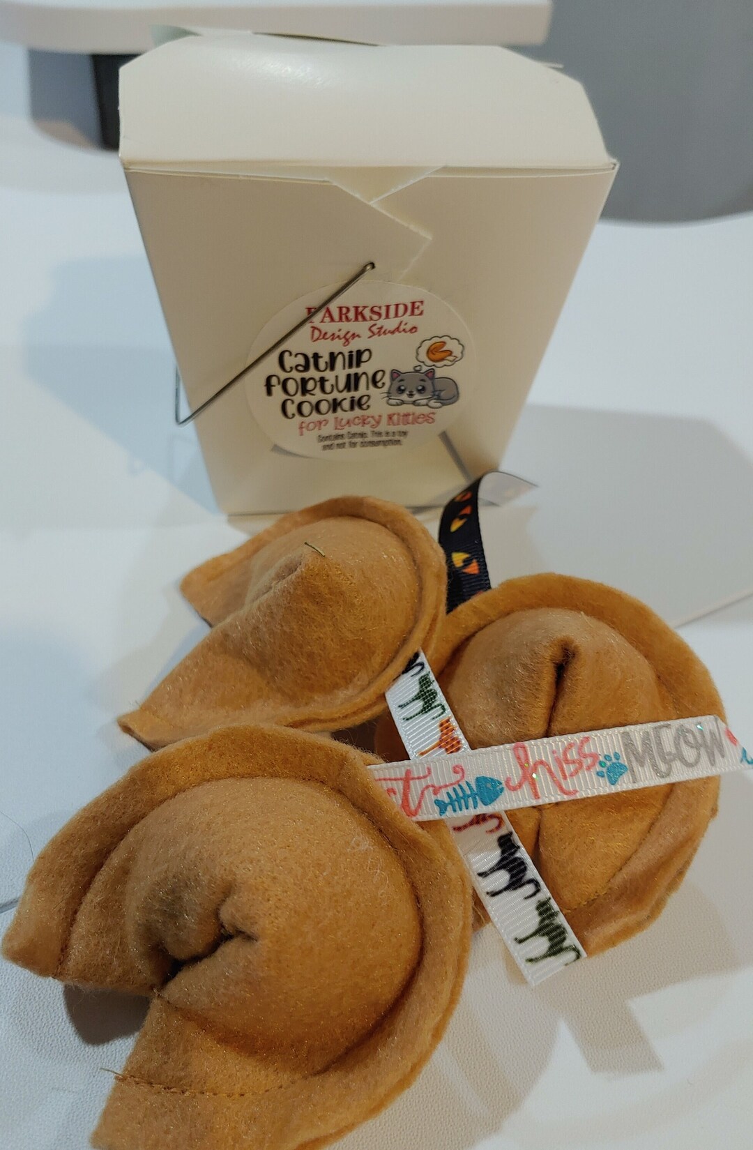 Felt Catnip Fortune Cookie Toy With Organic Catnip Etsy