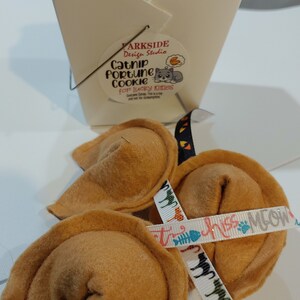Felt Catnip Fortune Cookie Toy With Organic Catnip