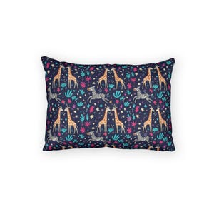 Giraffe and Zebra Pattern Pillow Sham | Jungle Animal Print