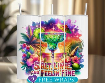 Margarita Tumbler Wrap, Funny Saying Tropical Tequila 20 Oz Skinny Tumbler Sublimation PNG, Beach Vibes Summer Drink Design Digital Download