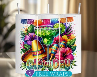 Cinco de Mayo Tumbler Wrap, Funny Saying Margarita 20Oz Skinny Tumbler Sublimation PNG, Cute Mexican Fiesta Tropical Vibes Digital Download