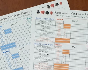 Super Samba Score Sheet – 2 Players (Team name is Editable in PDF), is simple & easy to understand.