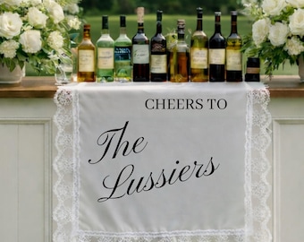 Personalized Lace Wedding Bar Sign, Elegant Garden Decor