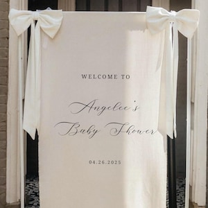 Gepersonaliseerde stoffen babyshowerbord, aangepast babyshowerbord, welkomstbord voor babyshower, babyshower op maat