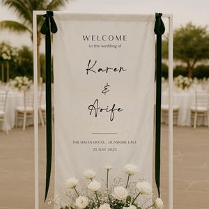 Wedding Welcome Sign, Modern Wedding Welcome Sign, Fabric Sign, Wedding Fabric Welcome Sign, Custom Linen Wedding Signs, Boho Wedding