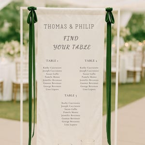 Fabric Wedding Seating Chart Sign Modern Wedding Fabric Linen Custom Shower ceremony Boho Bridal Wedding Ceremony Fabric Seating Chart SC