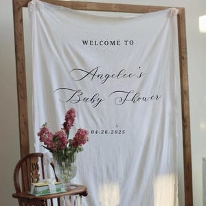 Custom Baby Shower Sign, Fabric Baby Shower Sign, Hello Baby Sign, Baby Shower Decorations, Baby Shower Welcome Sign, Oh Baby Welcome Sign