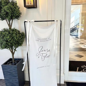 Wedding Welcome Sign, Modern Wedding Welcome Sign, Fabric Sign, Wedding Fabric Welcome Sign, Custom Linen Wedding Signs, Boho Wedding WS02