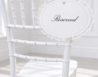 Custom Reserved Seat Sign, Romantic Lace Chair Decoration,Personalized Lace Chair Sign, Custom Reserved Wedding