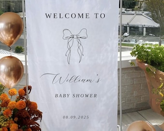 Personalized Fabric Baby Shower Sign, Custom Baby Shower Sign, Welcome Sign for Baby Shower, Custom Baby Shower Decor
