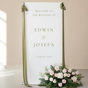 Fabric Wedding Welcome Sign，Personalized Wedding Welcome Sign, Fabric Sign, Custom Linen Wedding Signs，Linen Wedding Sign，Wedding banner