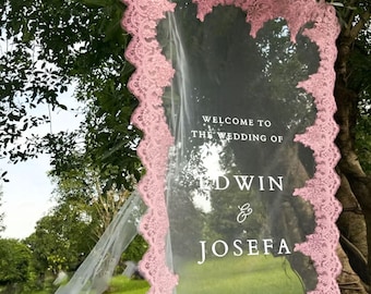 Letrero romántico transparente para bodas, letrero de bienvenida transparente para bodas, pancarta moderna para bodas al aire libre, decoración personalizada para bodas, letrero para fiestas de compromiso.