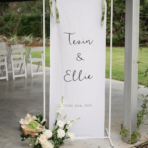 Custom Wedding Fabric Sign, Outdoor Wedding Banner, Linen Wedding Welcome Sign, Personalized Wedding Decoration, Welcome Banner For Wedding