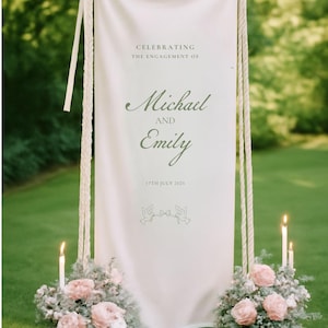 Placa de boas-vindas bordada personalizada para casamento, Placa de tecido personalizada para casamento, Placa de linho personalizada para casamento, Placa de boas-vindas para cerimônia de casamento Boho