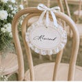 Wedding Chair Tag, Personalized Reserved Chair Sign, In Loving Memory Decor, Lace Chair Decoration, Wedding Ceremony Sign,Chair Tag product logo