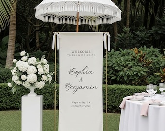Wedding Welcome Sign, Modern Wedding Welcome Sign, Fabric Sign, Wedding Fabric Welcome Sign, Custom Linen Wedding Signs, Boho Wedding