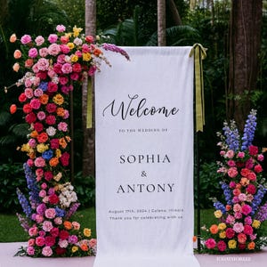 Fabric Wedding Welcome Sign Modern Wedding Welcome Sign Fabric Linen Custom Wedding ceremony Boho Wedding Welcome Sign Ceremony Sign