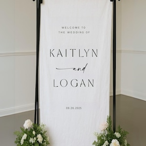Wedding Welcome Sign, Modern Wedding Welcome Sign, Fabric Sign, Wedding Fabric Welcome Sign, Custom Linen Wedding Signs, Boho Wedding