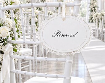 Personalized Lace Chair Sign, Custom Reserved Wedding Seat Decor,Memorial Tribute Tag