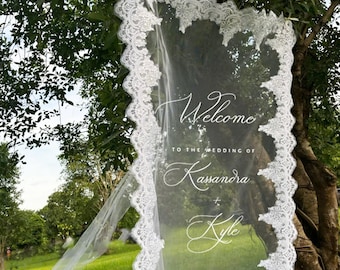 Elegant Lace Wedding Sign - Personalized Welcome Banner for Wedding Ceremony