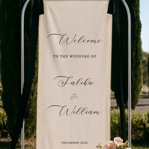 Modernes Hochzeit Willkommensschild, Stoffschild, Hochzeit Stoff Willkommensschild, Benutzerdefinierte Leinen Hochzeitsschild, Boho Hochzeit, Hochzeit Willkommensschild