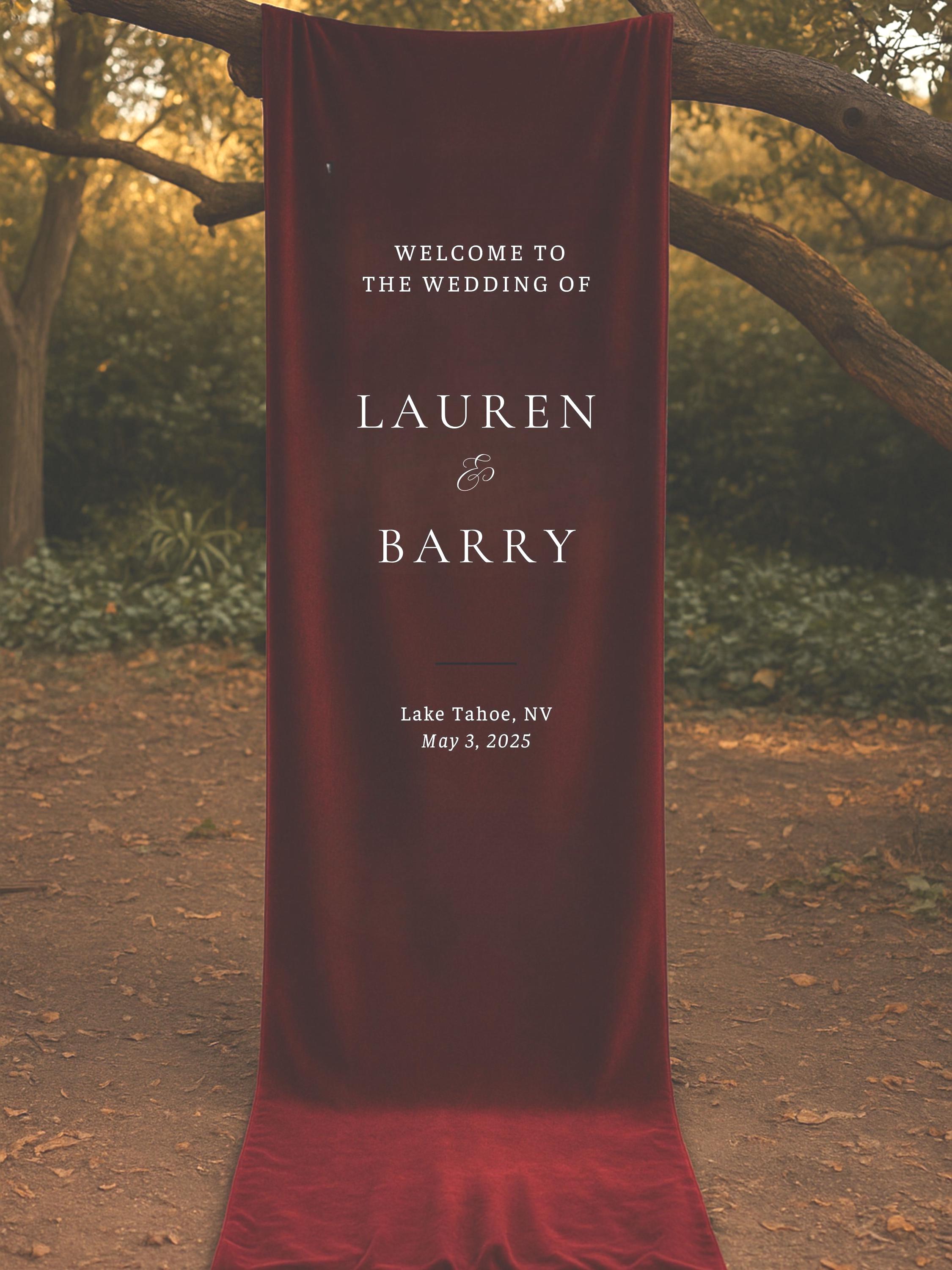 Wedding Welcome Sign Linen, Custom Linen Wedding Banner, Fabric Wedding ...