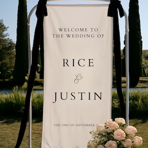 Wedding Welcome Sign, Modern Wedding Welcome Sign, Fabric Sign, Wedding Fabric Welcome Sign, Custom Linen Wedding Signs, Boho Wedding