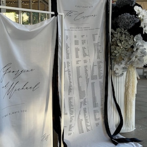 Stoff Hochzeit Sitzplan Zeichen Moderne Hochzeit Stoff Leinen Custom Duschzeremonie Boho Braut Hochzeit Zeremonie Stoff Sitzplan SC
