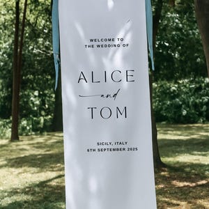 Fabric Wedding Welcome Sign，Personalized Wedding Welcome Sign, Fabric Sign, Custom Linen Wedding Signs，Linen Wedding Sign，Wedding banner