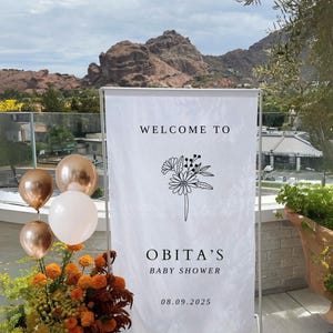 Custom Baby Shower Sign, Fabric Baby Shower Sign, Hello Baby Sign, Baby Shower Decorations, Baby Shower Welcome Sign, Oh Baby Welcome Sign