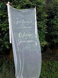 Fabric Wedding Welcome Sign, Personalized Wedding Welcome Sign, Fabric Sign, Custom Linen Wedding Signs, Lace Sign, Linen Wedding Sign product logo