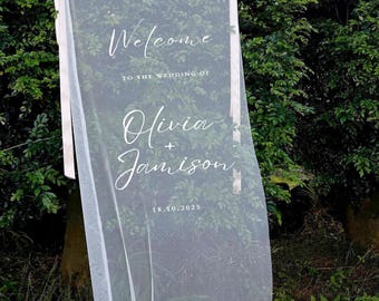 Fabric Wedding Welcome Sign, Personalized Wedding Welcome Sign, Fabric Sign, Custom Linen Wedding Signs, Lace Sign, Linen Wedding Sign