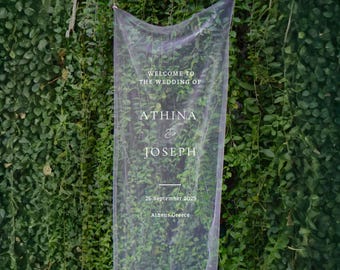 Placa de boas-vindas de tecido para casamento, Placa de boas-vindas personalizada para casamento, Placa de tecido, Placas de casamento de linho personalizadas, Placa de renda, Placa de casamento de linho