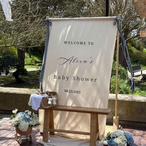 Personalized Fabric Baby Shower Sign, Custom Baby Shower Sign, Welcome Sign for Baby Shower, Custom Baby Shower Decor