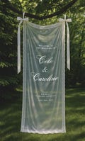 Sheer Lace Wedding Welcome Sign: Personalized Modern Wedding Banner product logo
