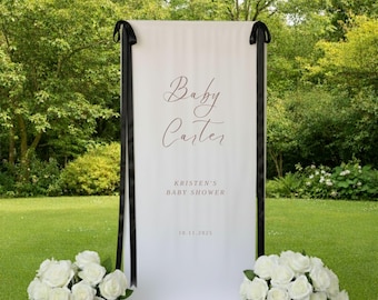 Custom Wedding Fabric Sign, Linen Wedding Welcome Sign, Modern Outdoor Wedding Banner, Personalized Wedding Decoration,Engagement Party Sign