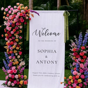 Hochzeit Willkommensschild, Modernes Hochzeit Willkommensschild, Stoffschild, Hochzeit Stoff Willkommensschild, Benutzerdefinierte Leinen Hochzeitsschilder, Boho Hochzeit