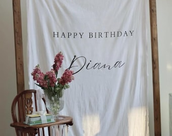 Personalized Fabric Birthday Banner, Boho Party Decor