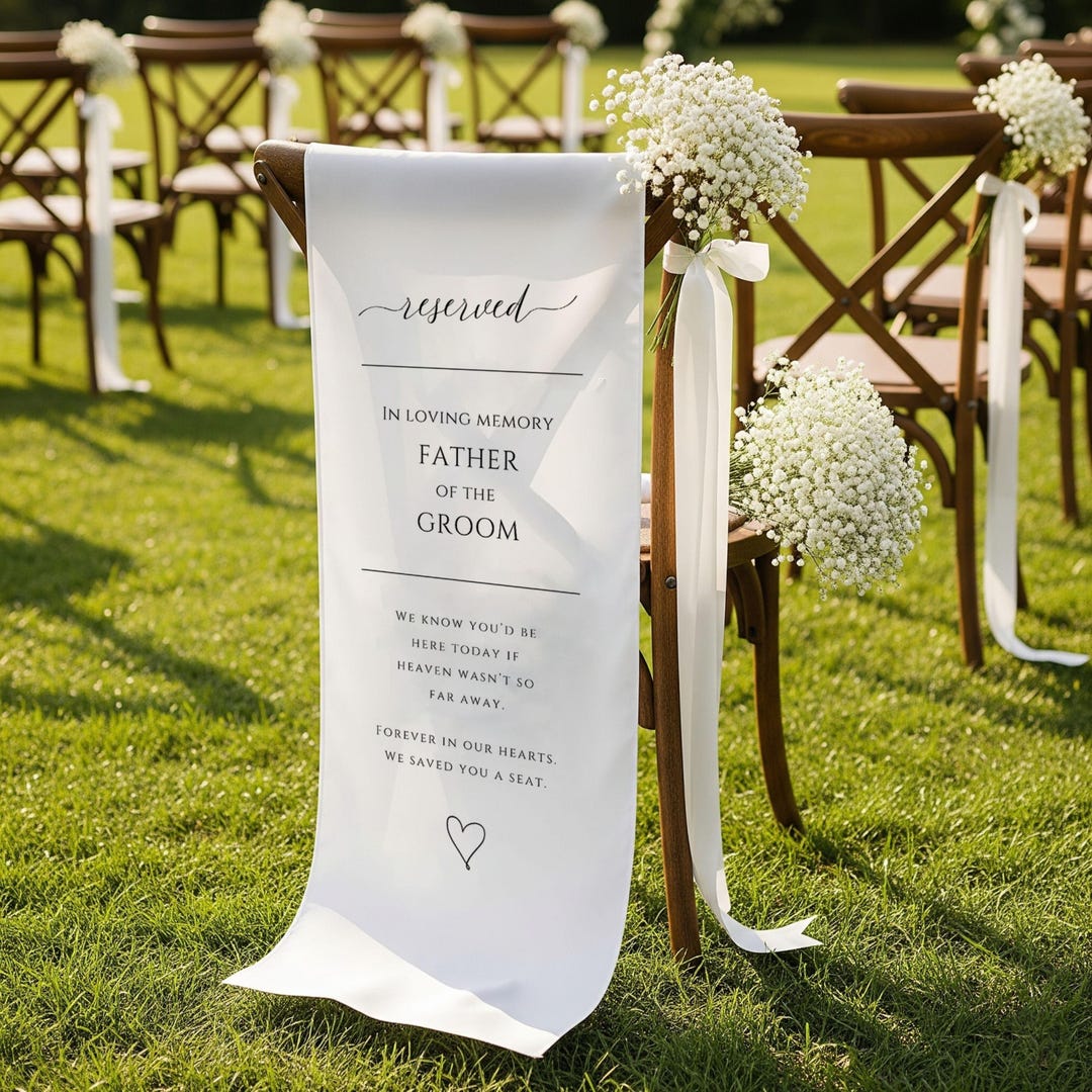 Wedding Memorial Reserved Sign, Personalized Memorial Sign, Wedding ...