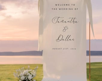 Wedding Welcome Sign, Modern Wedding Welcome Sign, Fabric Sign, Wedding Fabric Welcome Sign, Custom Linen Wedding Signs, Boho Wedding