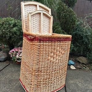 Set di cesti per la biancheria in vimini / Cesti in rattan fatti a mano con coperchi / Contenitori per la conservazione naturale